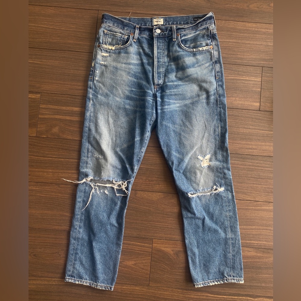 Citizens Of Humanity Dree High rise cropped Straight Leg Jeans distressed